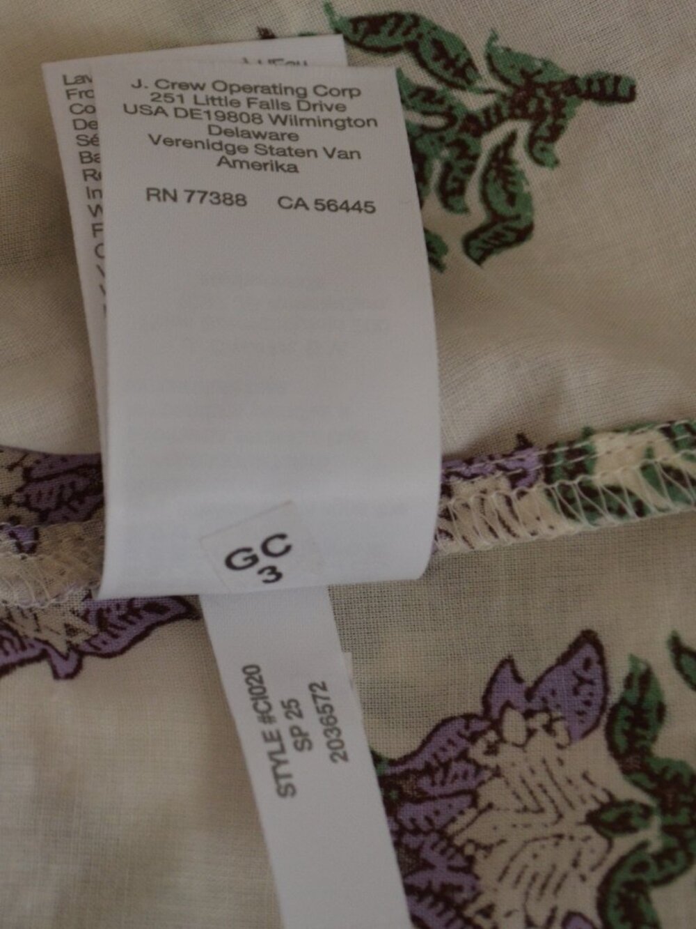 J.Crew India Block Print Floral Popover Blouse Size M - Picture 8 of 10